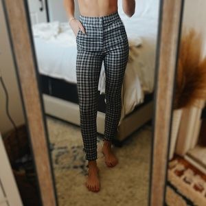 High Rise Plaid Pants